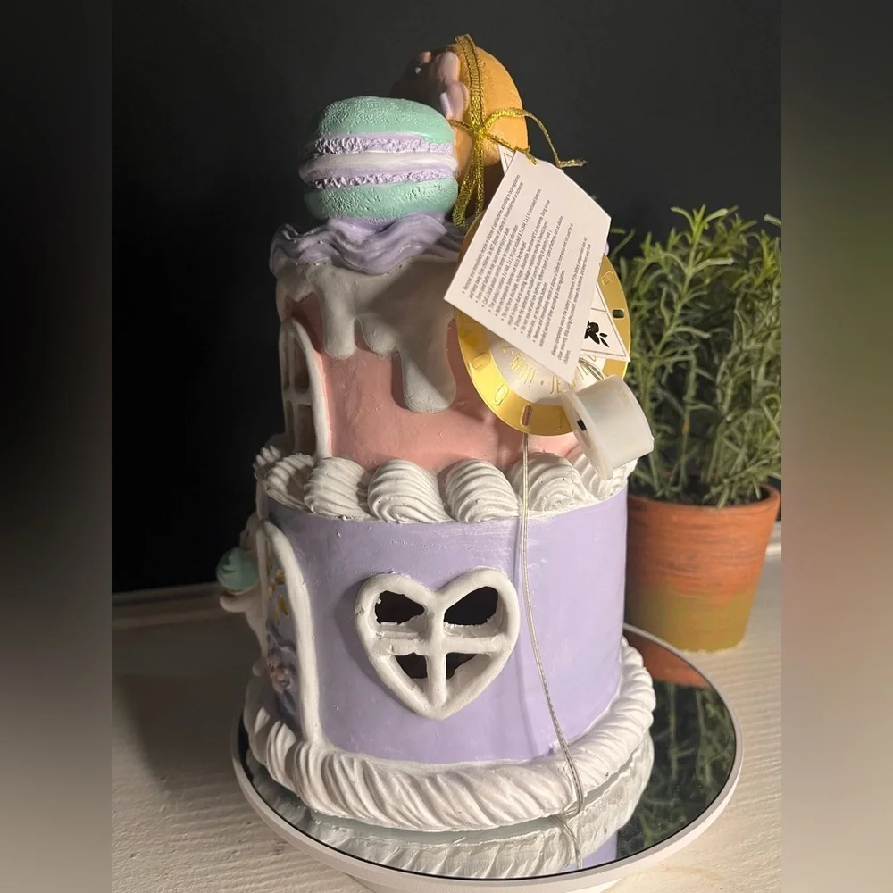 Large Ice Cream Cake Easter Bunny House Pastel Macaron Donut Decor NWT